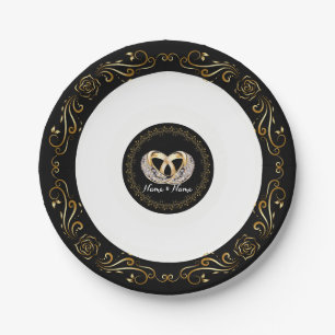 Wedding Ring Custom Name 7" Paper Plates