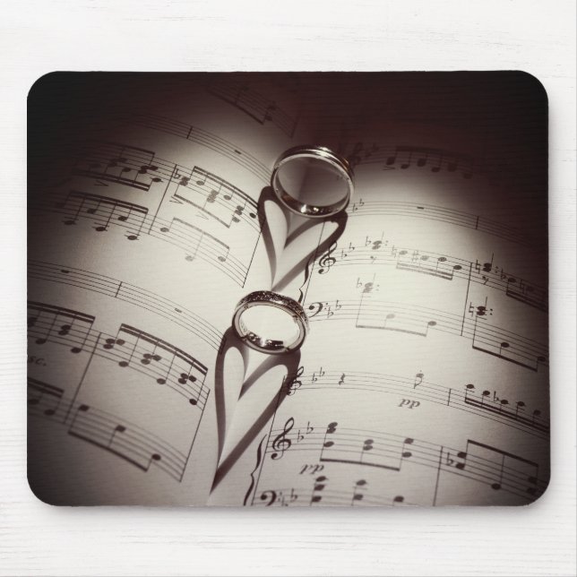 Wedding Ring Hearts Music Mouse Pad (Front)