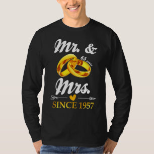 Wedding Ring Married Mr & Mrs Since 1957 Couple 65 T-Shirt