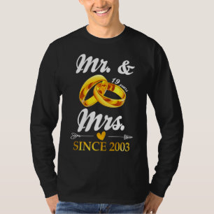 Wedding Ring Married Mr & Mrs Since 2003 Couple 19 T-Shirt