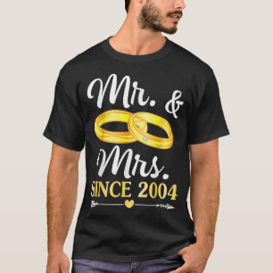 Wedding Ring Married Mr & Mrs Since 2004 Happy Hus T-Shirt