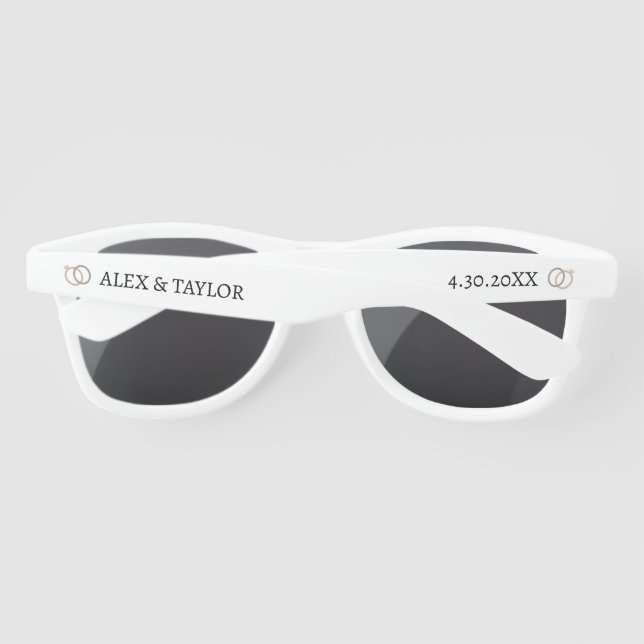 Wedding Ring Personalized Wedding Favour Sunglasses (Back)