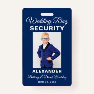Wedding Ring Security Photo Blue Name Badge