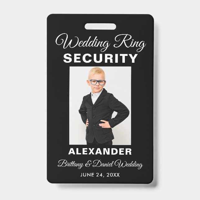 Wedding Ring Security - Pick Colour - Lanyard Badge (Front)