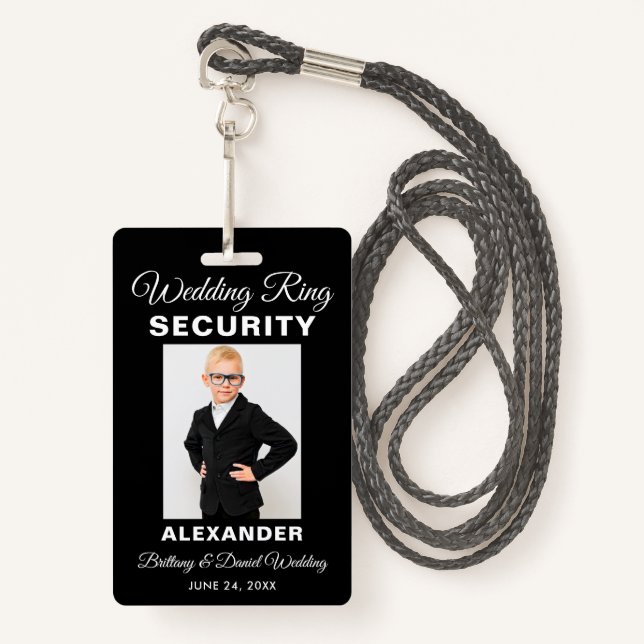 Wedding Ring Security - Pick Colour - Lanyard Badge (Front with Lanyard)