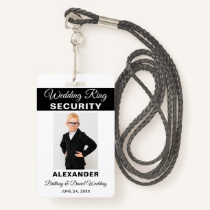 Wedding Ring Security - Pick Text Color - Lanyard Badge
