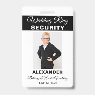 Wedding Ring Security - Pick Text Colour - Lanyard Badge