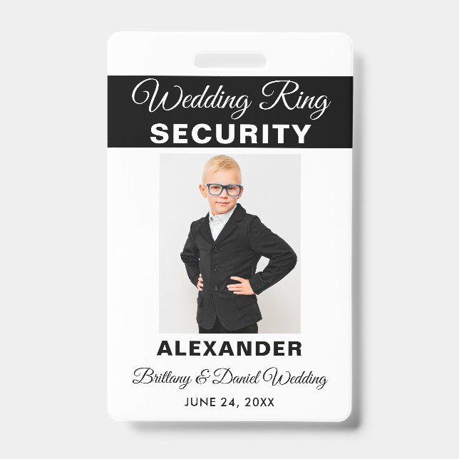 Wedding Ring Security - Pick Text Colour - Lanyard Badge (Front)