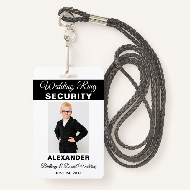 Wedding Ring Security - Pick Text Colour - Lanyard Badge (Front with Lanyard)
