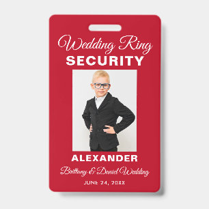 Wedding Ring Security - Red or Pick Colour - Badge