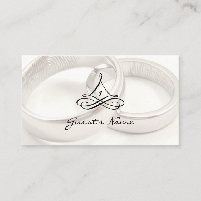 Wedding Ring Table Placement Cards (Front)