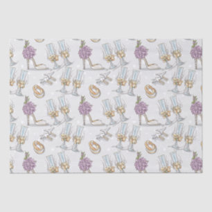 Wedding Rings And Champagne  Tissue Paper