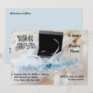 Wedding Rings and Garter Belt Bridal Shower Invite