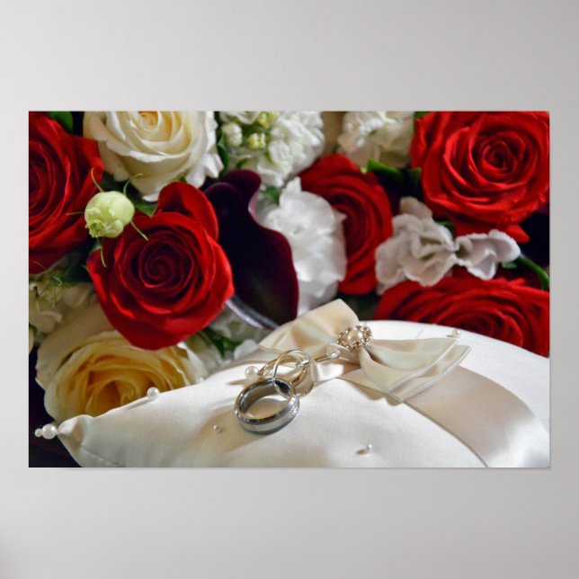 Wedding rings and roses poster (Front)