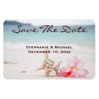 Wedding Rings Beach Wedding Save The Date Magnet
