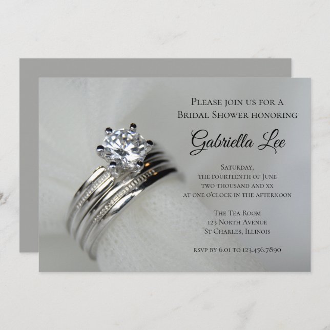 Wedding Rings Bridal Shower Invitation (Front/Back)