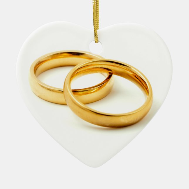 Wedding rings ceramic ornament (Front)