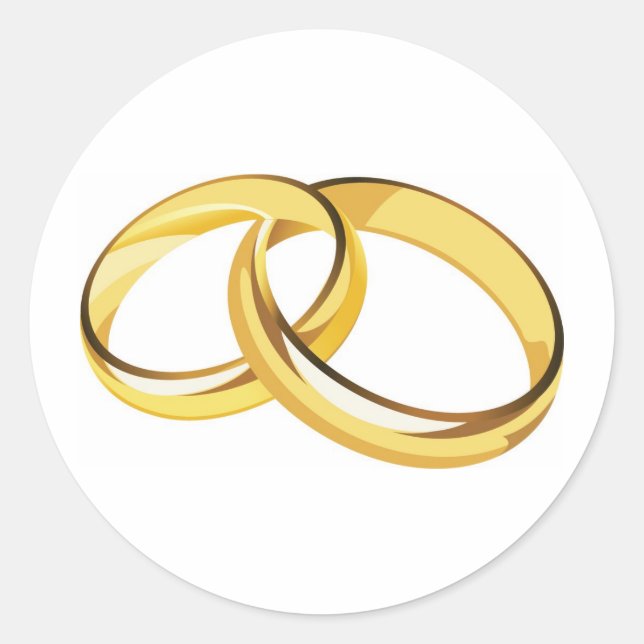 wedding rings classic round sticker (Front)