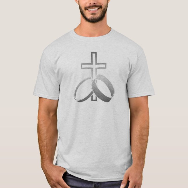 Wedding Rings & Cross for Wedding and Anniversarys T-Shirt (Front)