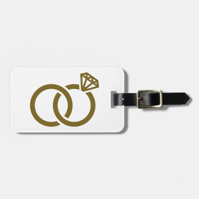 Wedding rings diamond luggage tag (Front Horizontal)