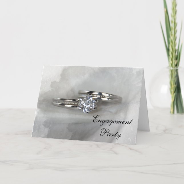 Wedding Rings Engagement Party Invitation (Front)