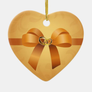 Wedding Rings Heart Ornament