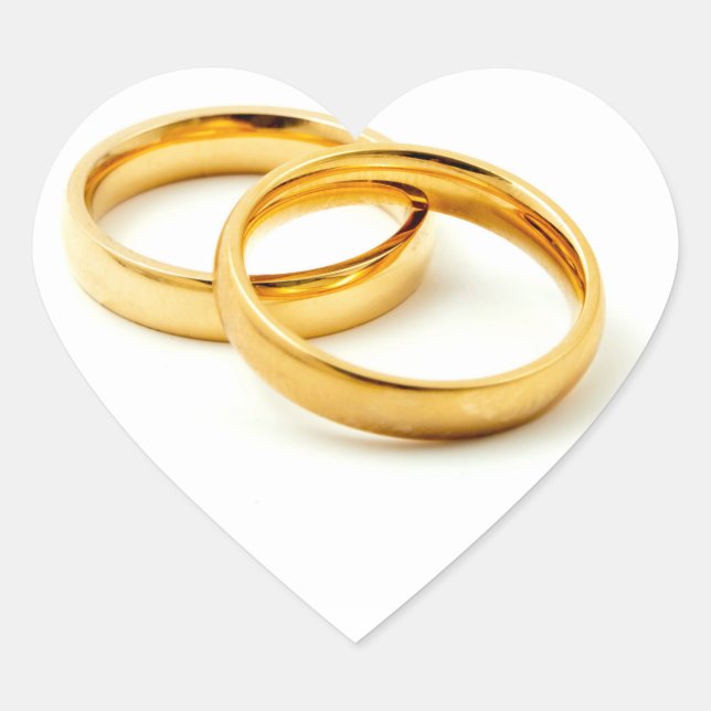 Wedding rings heart sticker (Front)