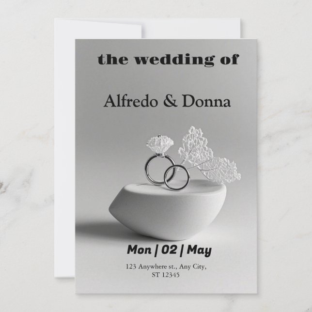 Wedding Rings  Holiday Card (Front)
