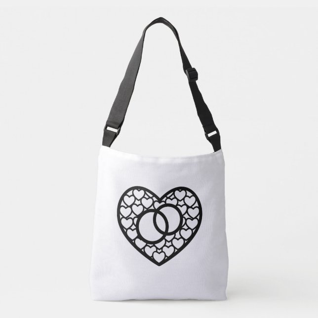 Wedding Rings In A Heart Crossbody Bag (Front)