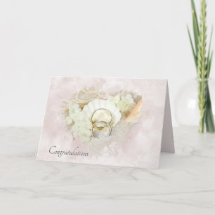 Wedding Rings in Seashell  Card