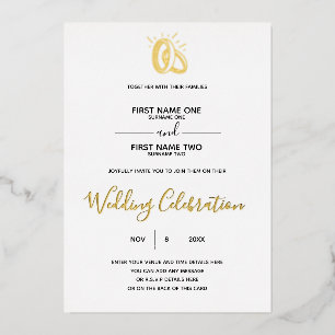 Wedding Rings Modern Minimalist Invitation