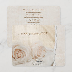 Wedding Rings On Bible Vow Renewal Invitation