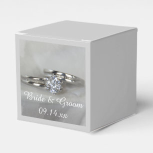 Wedding Rings on Grey Favor Box