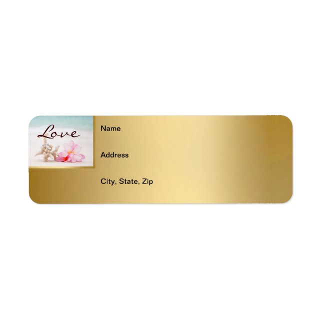 Wedding Rings On The Beach Mailing Label (Front)