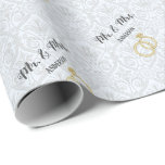 Wedding Rings Personalized Mr and Mrs  Wrapping Paper<br><div class="desc">Wedding Rings Personalized Mr and Mrs Wrapping Paper. Gift Wrap with Elegant Typography.</div>