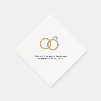 Wedding Rings Personalized Paper Napkins