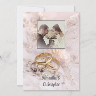 Wedding rings photo invitation