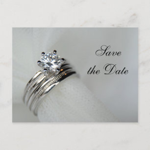 Wedding Rings Save the Date Announcement Postcard