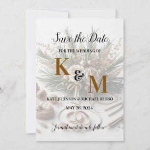 Wedding Rings Simple Abstract Save The Date