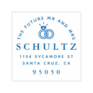 Wedding Rings The Future Mr & Mrs Return Address Self-inking Stamp