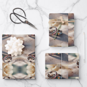Wedding Rings Wrapping Paper Sheets