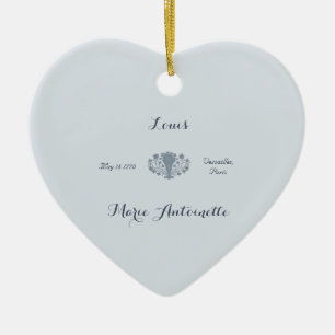 Wedding Rococo inspired in Dusty Blue Ceramic Ornament