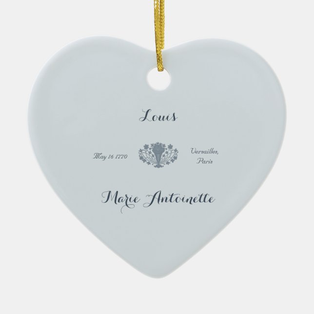 Wedding Rococo inspired in Dusty Blue Ceramic Ornament (Front)