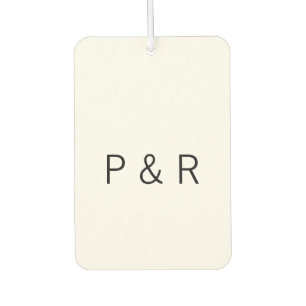 Wedding romantic partner add couple initial letter air freshener