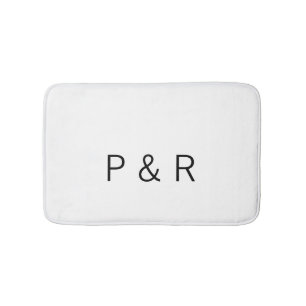 Wedding romantic partner add couple initial letter bath mat