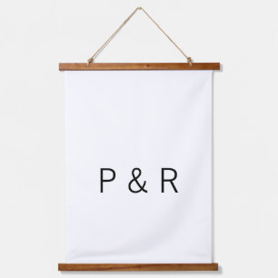 Wedding romantic partner add couple initial letter hanging tapestry