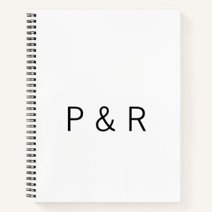 Wedding romantic partner add couple initial letter notebook