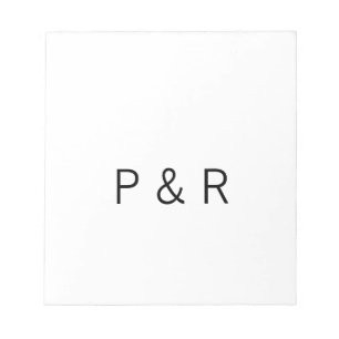 Wedding romantic partner add couple initial letter notepad