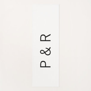 Wedding romantic partner add couple initial letter yoga mat