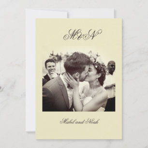 Wedding Romantic Photo Neutral Colour Invitation